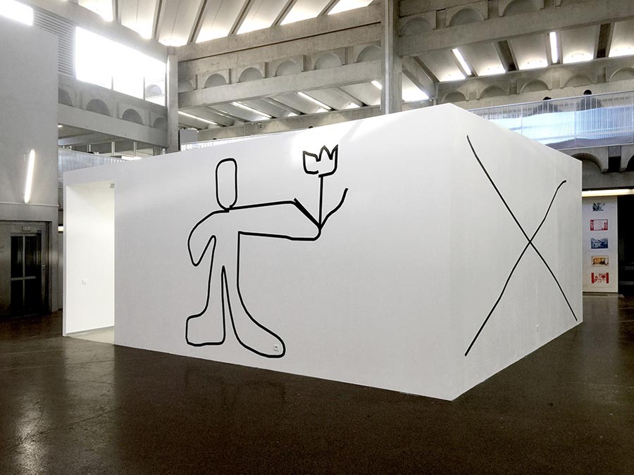 Wall drawings, Installation view at Ecole Nationale Superieure d