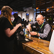 Bartender at Browne Family Vineyards Wine Bar, Seattle Art Fair 2019