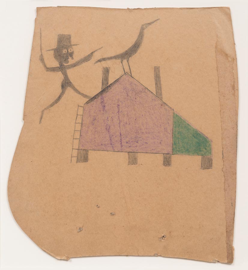 Man and Bird over House