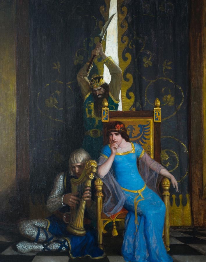 King Mark slew the noble knight Sir Tristram - illustration for "The Boy